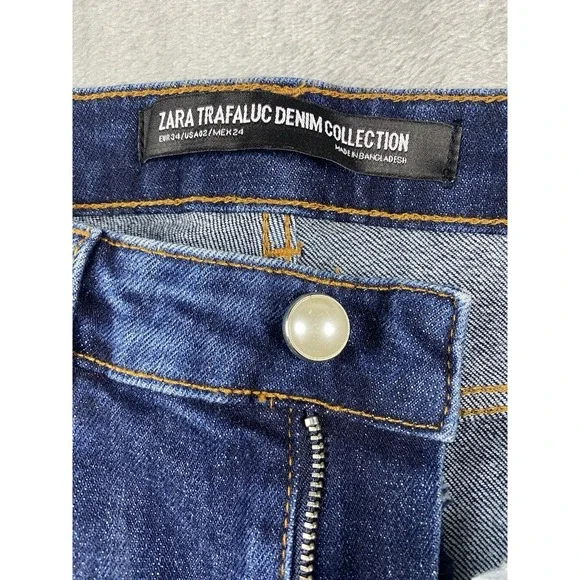 ZARA Trafaluc Denim Collection Women's Super Skinny Jeans US Size 2 (Pearls) NWT - Picture 9 of 16